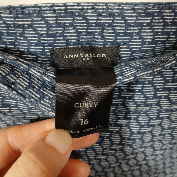 Ann Taylor Blue White Cropped Pants - Picture 6 of 11